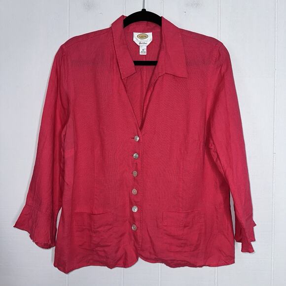 Talbots Women’s Irish Linen Jacket Hot Pink Size 16 - Picture 1 of 5